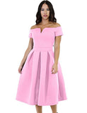 Lalagen Women's Vintage 1950s Party Cocktail Wedding Swing Midi Dress