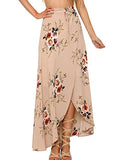 Yonala Womens Boho Floral Tie Up Waist Summer Beach Wrap Cover Up Maxi Skirt
