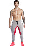 Ouber Men's Fitted Jogger Pants Gym Workout Running Sweatpants With Zipper Bottom