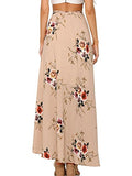 Yonala Womens Boho Floral Tie Up Waist Summer Beach Wrap Cover Up Maxi Skirt