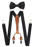 JAIFEI Suspenders & Bowtie Set- Men's Elastic X Band Suspenders + Bowtie For Wedding, Formal Events