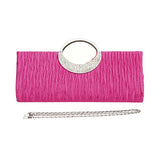 Fashion Road Womens Luxury Evening Wedding Party Purse Clutch Rhinestone Satin Pleated Handbag