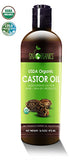 Organic Castor Oil By Sky Organics 16oz: Cold-Pressed, 100% Pure, Hexane-Free Castor Oil - Moisturizing & Healing, For Dry Skin, Hair Growth - For Skin, Hair Care, Eyelashes - Caster Oil