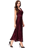 Noctflos Women Double V-neck Elegant Long Cocktail Wedding Party Evening Dress
