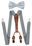 JAIFEI Suspenders & Bowtie Set- Men's Elastic X Band Suspenders + Bowtie For Wedding, Formal Events