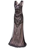 Vijiv 1920s Long Maxi Prom Gowns Sequin Mermaid Bridesmaid Formal Evening Dress