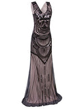 Vijiv 1920s Long Maxi Prom Gowns Sequin Mermaid Bridesmaid Formal Evening Dress