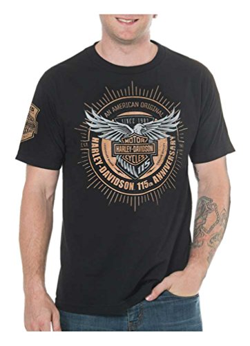Harley-Davidson Men's 115th Anniversary Insignia Short Sleeve T-Shirt, Black