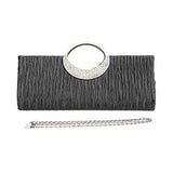 Fashion Road Womens Luxury Evening Wedding Party Purse Clutch Rhinestone Satin Pleated Handbag