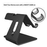 [Updated Solid Version] OMOTON 2 in 1 Universal Desktop Cell Phone Stand and Apple Watch Stand, Advanced 4mm Thickness Aluminum Stand Holder for iPhone and Apple Watch (Both 38mm & 42mm)