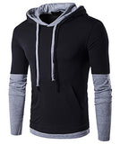 Guoji Men's Casual Slim Fit Long Sleeve T-Shirt With Hooded/Hoodies Tops