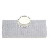 Fashion Road Womens Luxury Evening Wedding Party Purse Clutch Rhinestone Satin Pleated Handbag