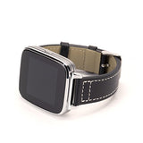 Bit Full Function Smart Watch for Apple/Android devices. Classical Elegance with Communications, Fitness, with Music Vault featuring 8G on board storage. Gold with brown calfskin leather strap