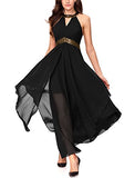 Noctflos Chiffon Elegant Maxi Cocktail Evening Dress For Women Party Wedding