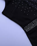 Lalagen Women's Short Sleeve Rhinestone Plus Size Long Cocktail Evening Dress