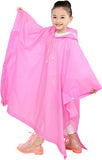 Solid Color Hooded Raincoat Poncho for Boys and Girls in outdoors