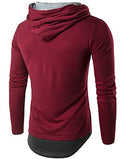 Guoji Men's Casual Slim Fit Long Sleeve T-Shirt With Hooded/Hoodies Tops