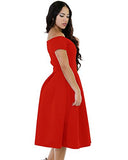 Lalagen Women's Vintage 1950s Party Cocktail Wedding Swing Midi Dress