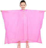 Solid Color Hooded Raincoat Poncho for Boys and Girls in outdoors