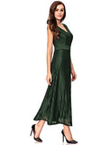 Noctflos Women Double V-neck Elegant Long Cocktail Wedding Party Evening Dress