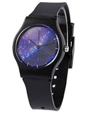 Tonnier Watches Resin Super Soft Band Student Watches for Teenagers Young Girls Starry
