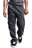 G-Style USA Men's Solid Fleece Cargo Pants