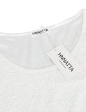 HNNATTA Juniors' Floral Lace 3/4 Sleeve A Line Round Neck Pleated Swing Cocktail Party Dress