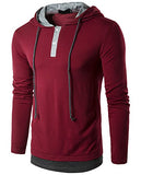 Guoji Men's Casual Slim Fit Long Sleeve T-Shirt With Hooded/Hoodies Tops