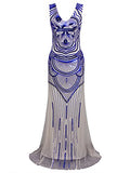 Vijiv 1920s Long Maxi Prom Gowns Sequin Mermaid Bridesmaid Formal Evening Dress