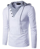 Guoji Men's Casual Slim Fit Long Sleeve T-Shirt With Hooded/Hoodies Tops