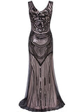 Vijiv 1920s Long Maxi Prom Gowns Sequin Mermaid Bridesmaid Formal Evening Dress