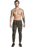 Ouber Men's Fitted Jogger Pants Gym Workout Running Sweatpants With Zipper Bottom