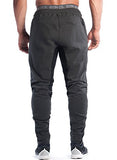 Ouber Men's Fitted Jogger Pants Gym Workout Running Sweatpants With Zipper Bottom