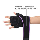 Trideer Womens Weight Lifting Gloves For Callus And Blister Protection, Breathable & Anti-slip, Padded Gym Gloves For Powerlifting, Cross Training - Available in Black, Pink, Purple (Pair)