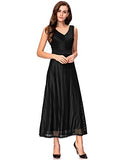 Noctflos Women Double V-neck Elegant Long Cocktail Wedding Party Evening Dress