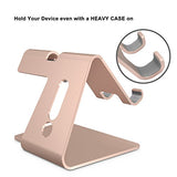 [Updated Solid Version] OMOTON 2 in 1 Universal Desktop Cell Phone Stand and Apple Watch Stand, Advanced 4mm Thickness Aluminum Stand Holder for iPhone and Apple Watch (Both 38mm & 42mm)