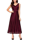 Noctflos Women Double V-neck Elegant Long Cocktail Wedding Party Evening Dress