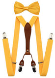 JAIFEI Suspenders & Bowtie Set- Men's Elastic X Band Suspenders + Bowtie For Wedding, Formal Events