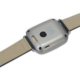 Bit Full Function Smart Watch for Apple/Android devices. Classical Elegance with Communications, Fitness, with Music Vault featuring 8G on board storage. Gold with brown calfskin leather strap
