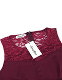 KASCLINO Women's Cocktail Dress A-Line Floral Lace Sleeveless Swing Party Dress With Pocket