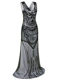 Vijiv 1920s Long Maxi Prom Gowns Sequin Mermaid Bridesmaid Formal Evening Dress