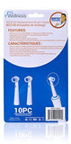 Wellness Oral Care WE3700BH Replacement Brush Heads for WE3700 Oscillating Electric Toothbrush (10 Pack)