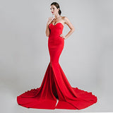 Missord Strapless Asymmetric Slit Front wedding evening party Maxi Dress