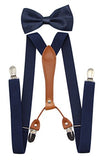 JAIFEI Suspenders & Bowtie Set- Men's Elastic X Band Suspenders + Bowtie For Wedding, Formal Events