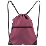 HOLYLUCK Men & Women Sport Gym Sack Drawstring Backpack Bag (White, Purple, Burgundy,Black,Navy Blue,Red,Blue)