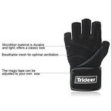 Trideer Padded Weight Lifting Gloves with 18” Wrist Wraps Support, Pro Gym Gloves for Powerlifting, Cross Training, Workout, Best for Men & Women (PAIR)