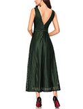 Noctflos Women Double V-neck Elegant Long Cocktail Wedding Party Evening Dress