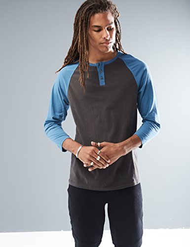 Rebel Canyon Young Men's Long Sleeve Cotton Baseball Henley Top