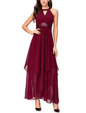Noctflos Chiffon Elegant Maxi Cocktail Evening Dress For Women Party Wedding