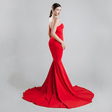 Missord Strapless Asymmetric Slit Front wedding evening party Maxi Dress